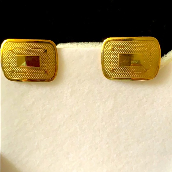 Cufflinks With Star Pattern & Space For Initials - Picture 1 of 9